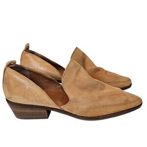 Lucky Brand Mahzan Flat Loafer Bootie Tan Leather Women's 10 Boho Chic